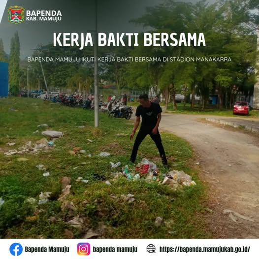 BAPENDA MAMUJU IKUTI KERJA BAKTI BERSAMA DI STADION MANAKARRA