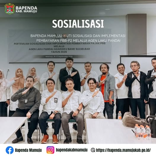 BAPENDA MAMUJU IKUTI SOSIALISASI DAN IMPLEMENTASI PEMBAYARAN PBB-P2 MELALUI AGEN LAKU PANDAI thumbnail
