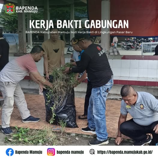 BAPENDA Kabupaten Mamuju Ikuti Kerja Bakti di Lingkungan Pasar Baru