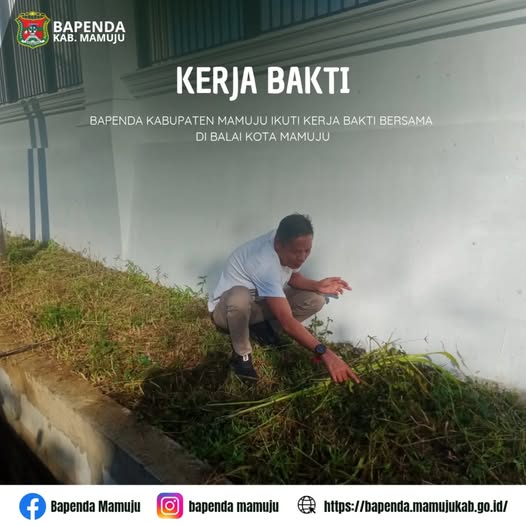 BAPENDA KABUPATEN MAMUJU IKUTI KERJA BAKTI BERSAMA DI BALAI KOTA MAMUJU