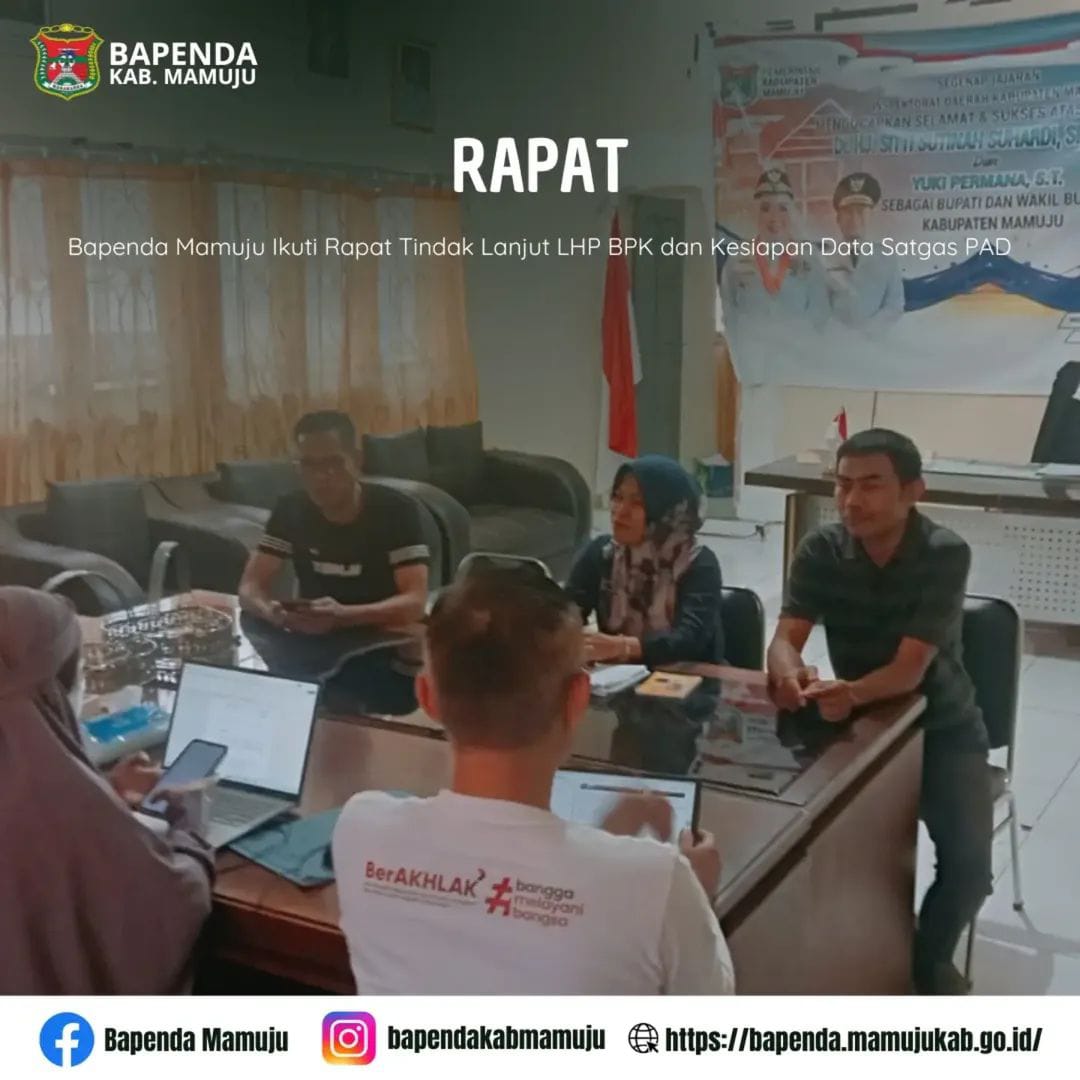 Bapenda Mamuju Ikuti Rapat Tindak Lanjut LHP BPK dan Kesiapan Data Satgas PAD thumbnail