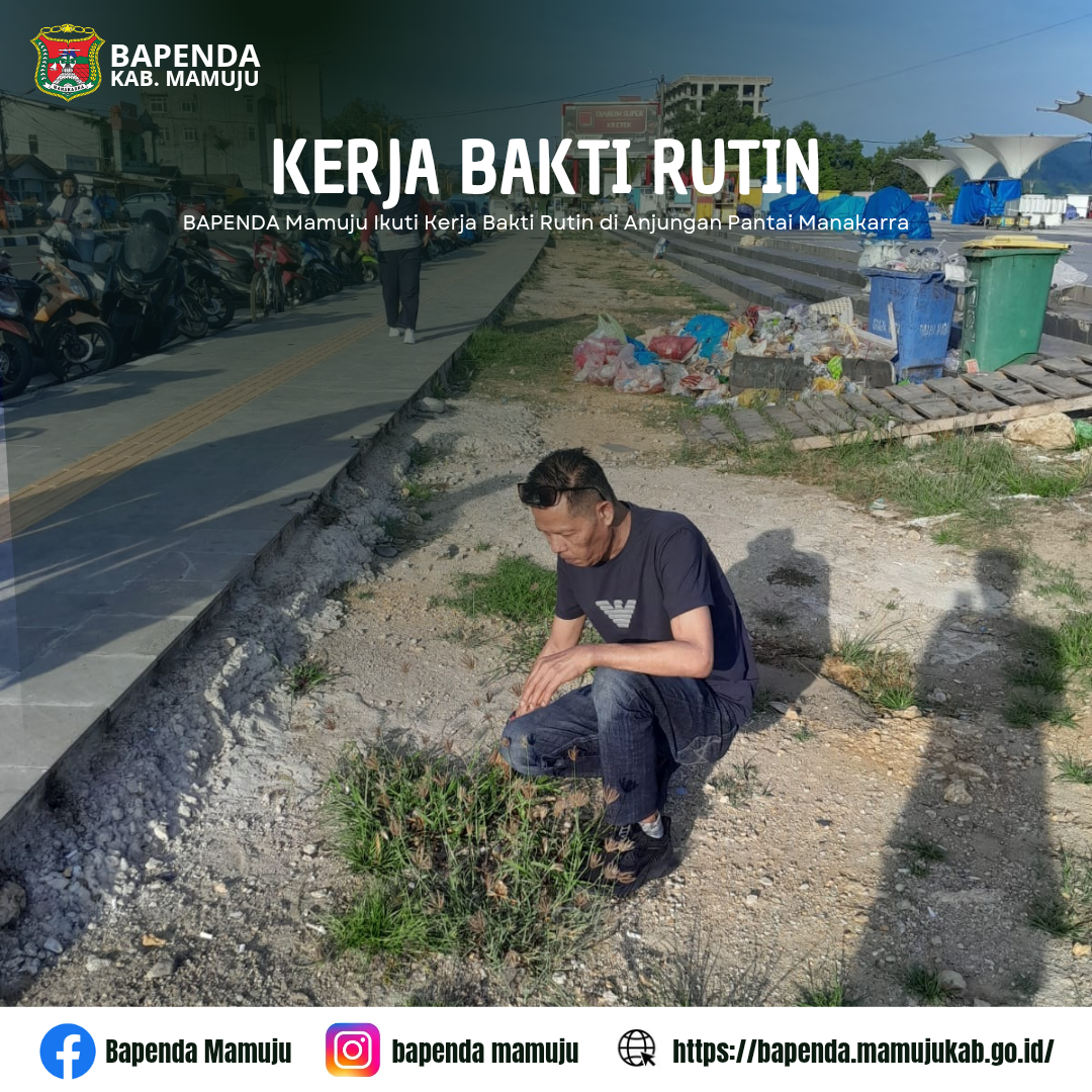 BAPENDA Mamuju Ikuti Kerja Bakti Rutin di Anjungan Pantai Manakarra