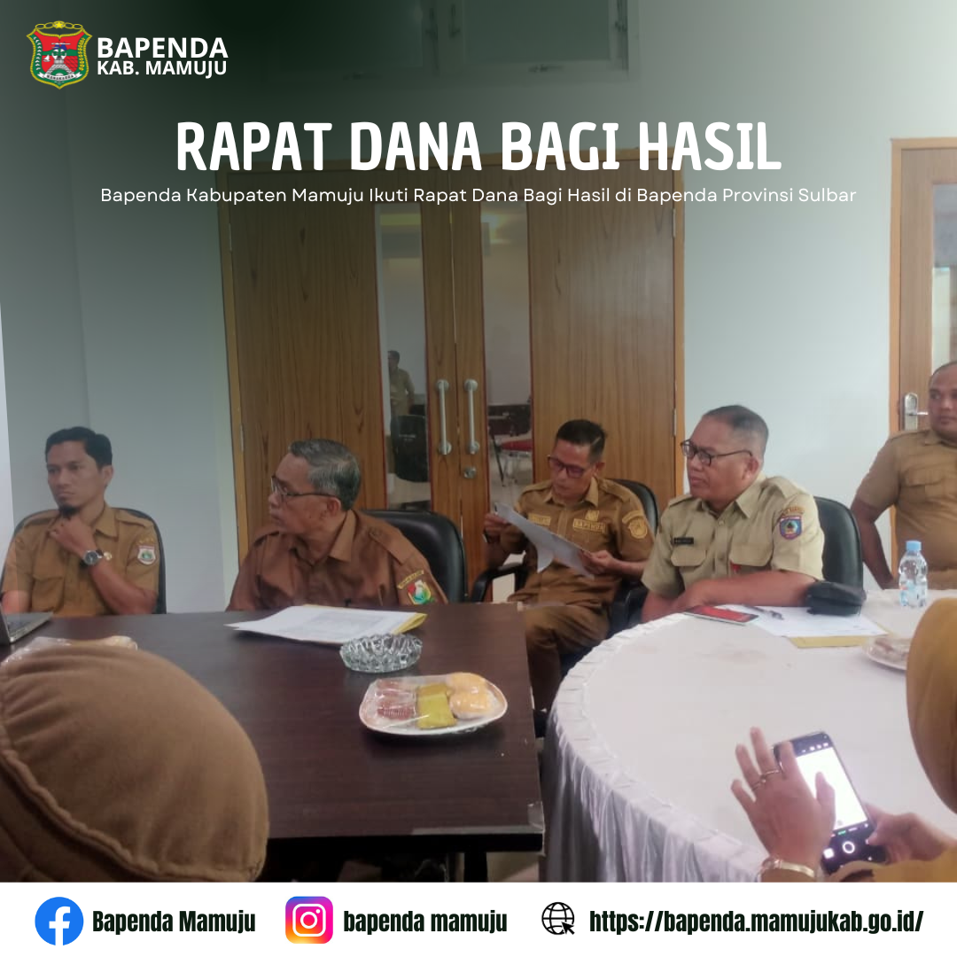 Bapenda Kabupaten Mamuju Ikuti Rapat Dana Bagi Hasil di Bapenda Provinsi Sulbar