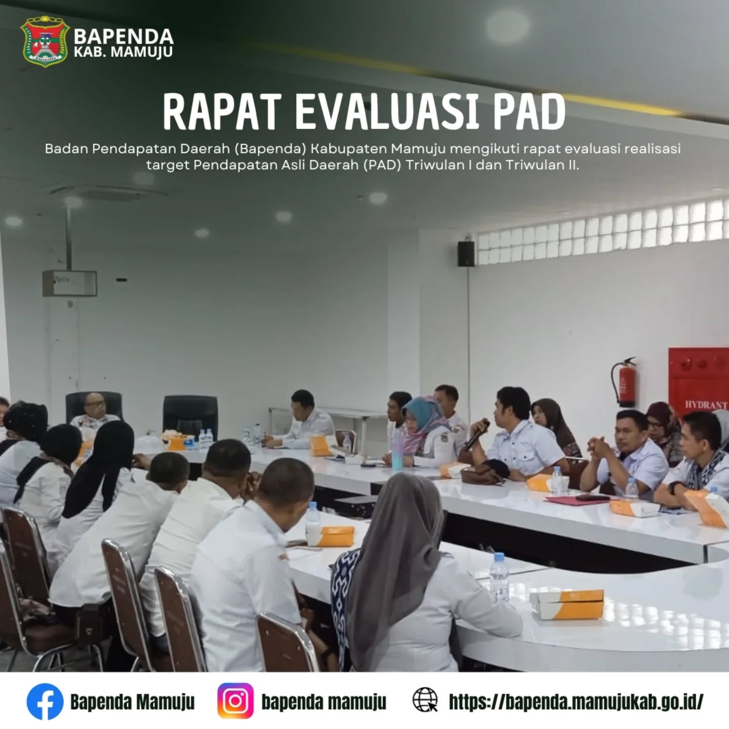 Bapenda Kabupaten Mamuju mengikuti rapat evaluasi realisasi target Pendapatan Asli Daera