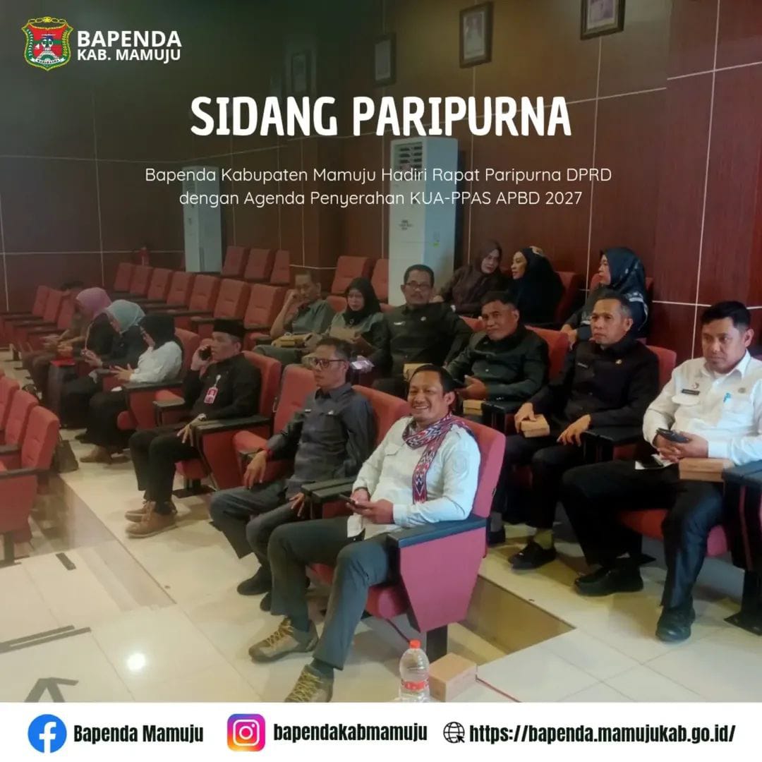 Bapenda Kabupaten Mamuju Hadiri Rapat Paripurna DPRD dengan Agenda Penyerahan KUA-PPAS APBD 2027 thumbnail
