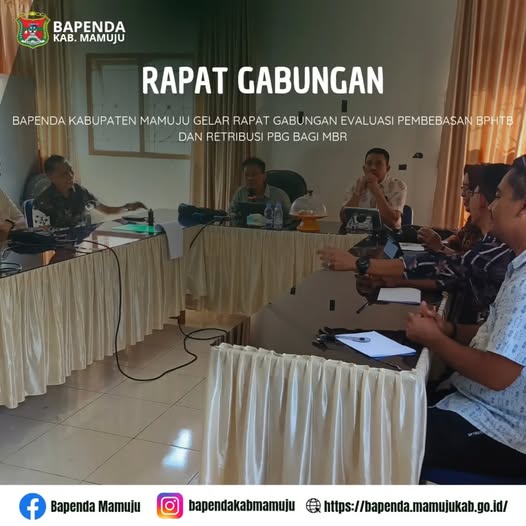 BAPENDA KABUPATEN MAMUJU GELAR RAPAT GABUNGAN EVALUASI PEMBEBASAN BPHTB DAN RETRIBUSI PBG BAGI MBR