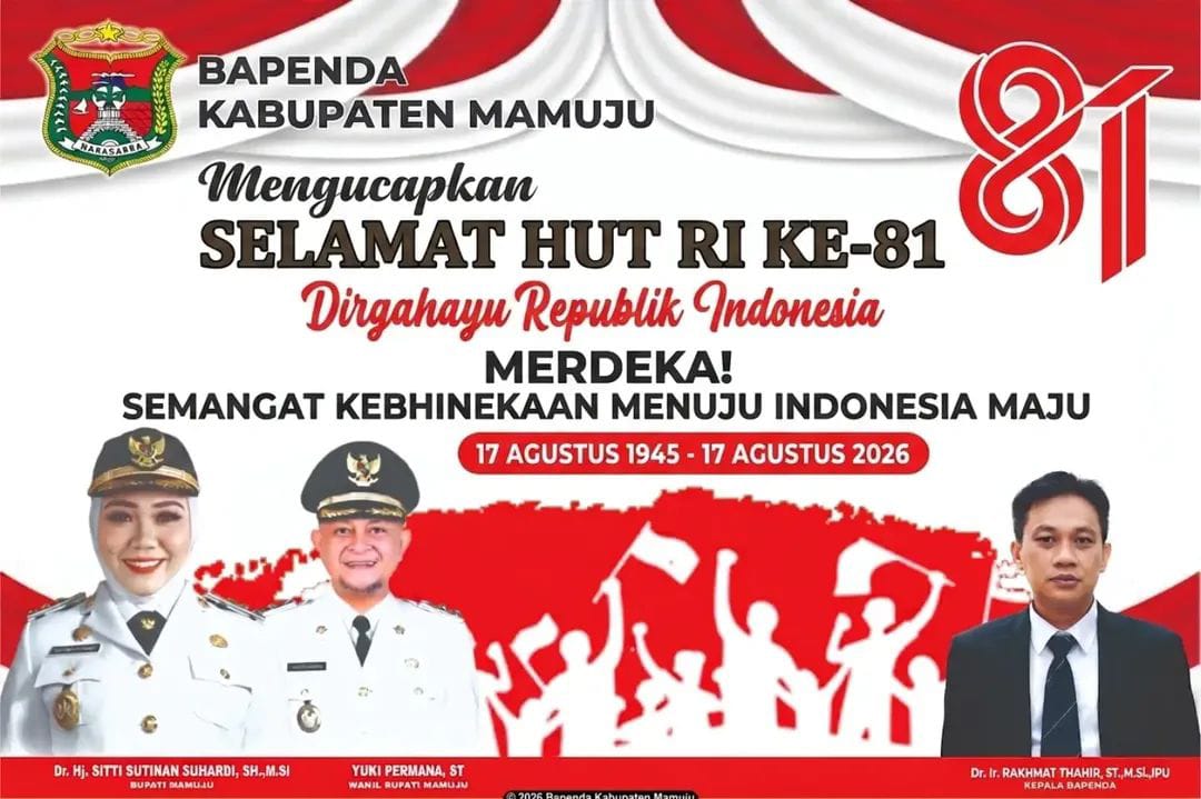Bapenda Kab. Mamuju mengucapkan selamat HUT RI ke 81 thumbnail